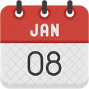 January Calendar Days Time And Date Icon