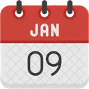 January Calendar Days Time And Date Icon