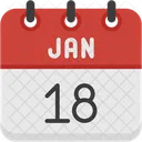 January Calendar Days Time And Date Icon