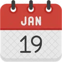 January Calendar Days Time And Date Icon