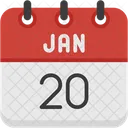 January Calendar Days Time And Date Icon