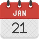 January Calendar Days Time And Date Icon