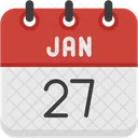 January Calendar Days Time And Date Icon