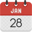 January Calendar Days Time And Date Icon