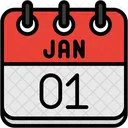 January Calendar Days Time And Date Icon