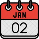 January Calendar Days Time And Date Icon