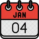 January Calendar Days Time And Date Icon