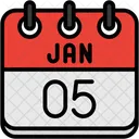 January Calendar Days Time And Date Icon