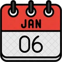 January Calendar Days Time And Date Icon