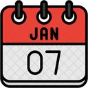 January Calendar Days Time And Date Icon