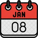 January Calendar Days Time And Date Icon