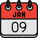 January Calendar Days Time And Date Icon