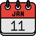 January Calendar Days Time And Date Icon