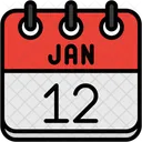 January Calendar Days Time And Date Icon