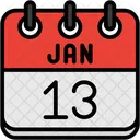 January Calendar Days Time And Date Icon