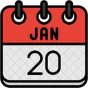 January Calendar Days Time And Date Icon