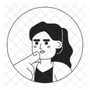 Japanese girl stroking chin  Icon
