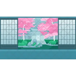 Japanese room interior cute kawaii lo fi background  Icon