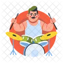 Jazz Drummer Drumbeat Performer Icon