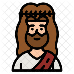 Jesus Icon - Download in Colored Outline Style