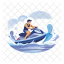 Jet Skiing Sport Watercraft Icon