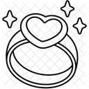 Jewel Ring Heart Love Valentine Icon