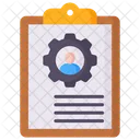 Job Description Clip Board Gear Icon