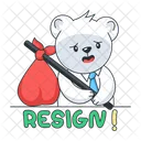 Job Resign Job Quitting Sad Bear Icon