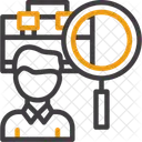 Person With Magnifying Glass Looking At Job Offers Job Search Job Hunting Icon