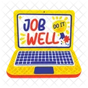 Job Well Laptop Motivating Icon