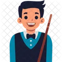 Personagem Jogando Sinuca Ícone