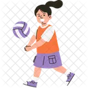 Ação de jogadora de vôlei feminina  Ícone