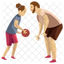 Jogando Basquete Jogo De Basquete Pai E Filha Ícone