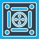 Jogo de tabuleiro carrom  Ícone