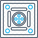 Jogo de tabuleiro carrom  Ícone