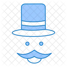Joker Hat And Moustache  Icon