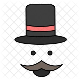 Joker Hat And Moustache  Icon