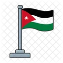 Jordanie Drapeau Pays Icône