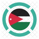 Jordanie Drapeau Icône