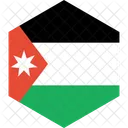 Jordanie Drapeau Monde Icône