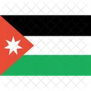 Jordanie Drapeau Monde Icône