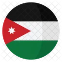 Jordanie Drapeau Pays Icône