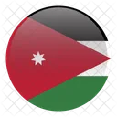 Jordanie Pays Drapeau Icône