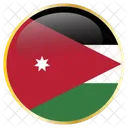 Jordanie Drapeau Pays Icône