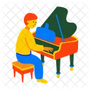 Jouer Du Piano Pianoforte Musicien Icône