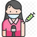 Female Journalist Vaccination  Icon