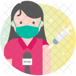 Female Journalist Vaccination  Icon