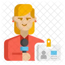 Female Journalist News Reporting Female Reporter Symbol