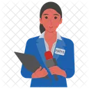 Journalist Reporter Newsgirl Icon