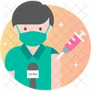 Male Journalist Vaccination Icon